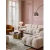 Designerski narożnik modułowy boucle NICEA — aranżacja wnętrza. Primavera Home.