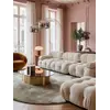 Designerski narożnik modułowy boucle NICEA — aranżacja wnętrza. Primavera Home.