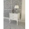 Biała szafka nocna glamour na giętych nogach