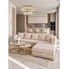 Stylowa aranżacja narożnika MONACO w nowoczesnym salonie. Ekspozycja w salonie od Primavera Home.