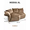 Perspektywa ukazująca Designerską Sofę Modułową Lilia Nowoczesna w atrakcyjnej aranżacji. Ekspozycja w salonie od Primavera Home.