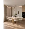 Designerskie Krzesło Julia – Złoto i Beż z widokiem od tyłu. Meble na zamówienie od Primavera Home.