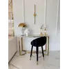 Hoker Glamour DIANA Czarny Złoty Tapicerowany w widoku z tyłu. Aranżacja nowoczesnego wnętrza od Primavera Home.