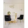 Nowoczesne krzesło tapicerowane, w stylu glamour, do jadalni, salonu nowoczesne z kołatką, czarne, złote PALOMA — aranżacja wnętrza. Primavera Home.