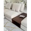 Nowoczesny narożnik modułowy wygodna aksamitna kanapa w stylu włoskim FIGARO w ujęciu z przodu. Eksplozja nowoczesnego designu w aranżacji salonu od Primavera Home.