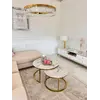 Stolik wakawowy okrągły glamour MARCO GOLD w aranżacji nowoczesnego salonu, idealnie dopełniający całość wystroju. Ekspozycja w salonie od Primavera Home.