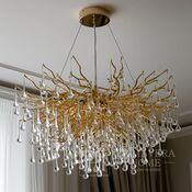 Chandelier, glamour ceiling lamp, modern hanging lamp RAIN M GOLD OUTLET