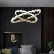 Żyrandol kryształowy nowoczesny złoty lampa wisząca dwupiętrowa glamour BRINA XL