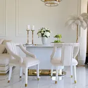 Krzesło beżowe złote do jadalni glamour PALACE