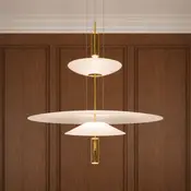 Designerska lampa wisząca złota nowoczesny złoty żyrandol PLATER
