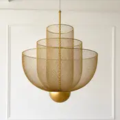 Designerska lampa wisząca złota nowoczesny złoty żyrandol FLORENCJA