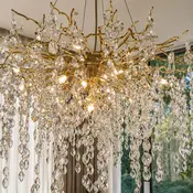 Nowoczesny żyrandol kryształowy złoty designerski QUEEN
