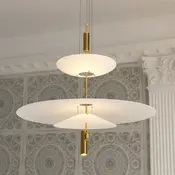 Designerska lampa wisząca złota nowoczesny złoty żyrandol PLATER