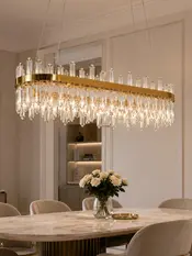 nowoczesny złoty żyrandol kryształowy 100 cm owalny Bulgari od Primavera Home