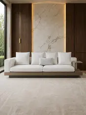 Nowoczesna sofa do salonu luksusowa 3 osobowa NAPOLEONE w zbliżeniu, ukazująca tkaninę tapicerską. Meble na zamówienie od Primavera Home.