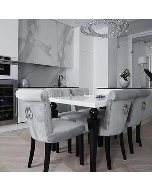 Upholstered chair LARGO glamour for the dining room, with a knocker 90x44x57