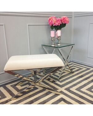 Stool Cup silver stainless steel CRISS CROSS