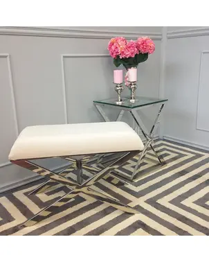 Stool Cup silver stainless steel CRISS CROSS