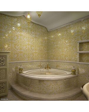 Glass mosaic Damano Gioro Giallo gold, white