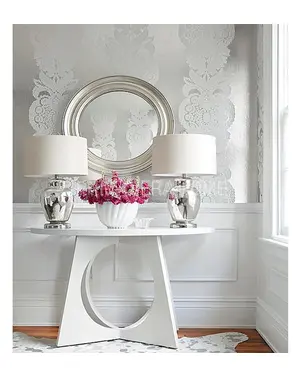 Tapeta geometryczna w stylu nowojorskim angielskim amerykańskim BIAŁA SZARA SREBRNA CZARNA