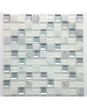 Stone and Glass Mosaic MAR 02 White Diamond