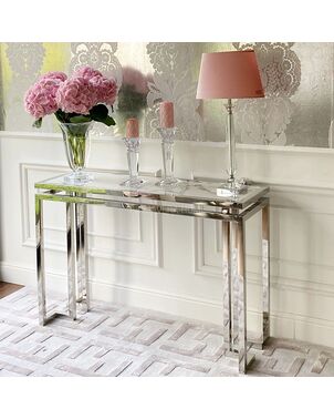 Glamour console marble stainless steel OSKAR SILVER