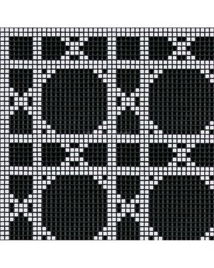Glass mosaic Vinna Neros white, black