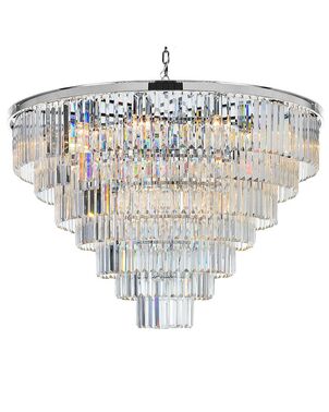 GLAMOUR silver glamour crystal pendant lamp modern steel chandelier 100 cm