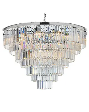 GLAMOUR silver glamour crystal pendant lamp modern steel chandelier 100 cm