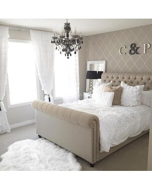 Antoinette Upholstered bed gray, white, different sizes