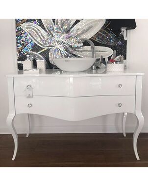 Bathroom dresser wooden high gloss glamour style glamour black white ELIZABETH