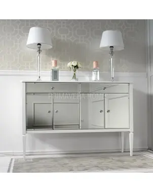 Mirror dresser ELEGANCE glamorous New York style, hamptons style modern wooden white Diamond
