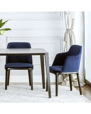 Krzesło glamour klasyczne tapicerowane do jadalni, nowoczesne, bukowe, nowojorskie z podłokietnikiem NAPOLI