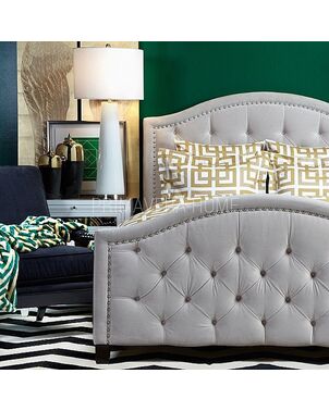 Queen Upholstered bed glamour grey, white, different sizes