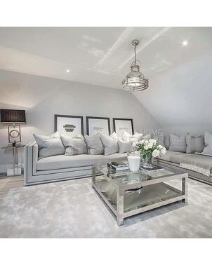 Coffee table stainless steel glass silver Anselmo