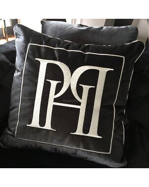 Cushion 50x50 with logo in Emerald fabric black