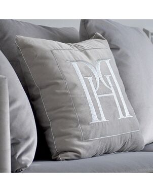 Cushion 50x50 with logo in Emerald grey fabric