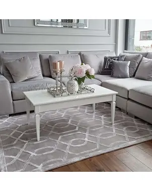 Stolik kawowy glamour, styl hamptons drewniany do jadalni z wysokim połyskiem biały czarny ELEGANCE