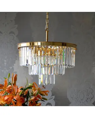 Glamor chandelier GLAMOR 50 cm crystal round, modern, hanging lamp, gold