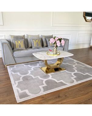 Modern Moroccan clover rug, gray MAROC