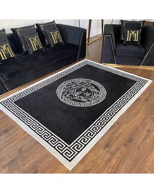 A modern black and white rug MEDUZA