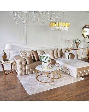 Milano Quilted modern glamour stylish corner chesterfield