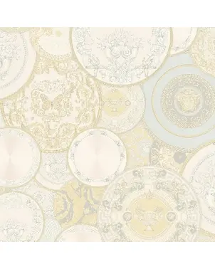 Exclusive glamor wall wallpaper Versace III Home beige plates