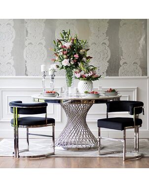 MARCO silver glamor chair for the living room and black dining room