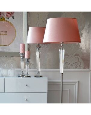 Lampa podłogowa glamour kryształowa stylowa nowoczesna podstawa srebrna TRINITY