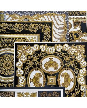 Luxurious geometric wallpaper Versace glamor squares brown and gold