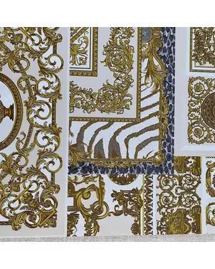 Luxurious geometric wallpaper Versace glamor squares gold decorative collage