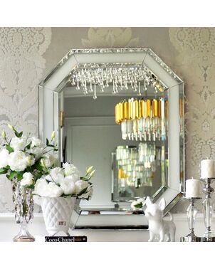 RARE SILVER glamor geometric mirror in a silver frame, 80x100 OUTLET