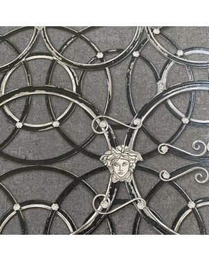 Wallpaper black and silver  Versace IV La Scala Del Palazzo geometric ring-shaped