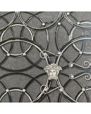 Wallpaper black and silver  Versace IV La Scala Del Palazzo geometric ring-shaped